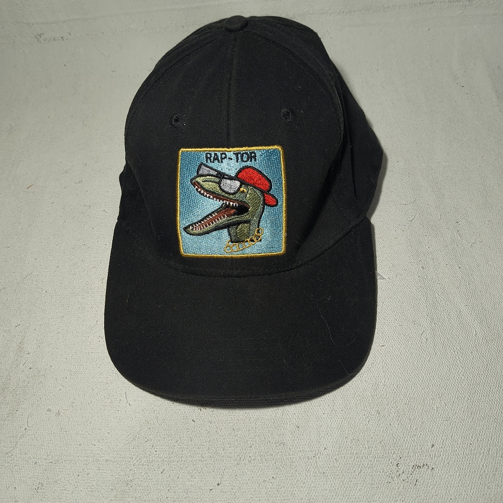 Men's Dinosaur Patch Black Adjustable Cap by Rap Tor